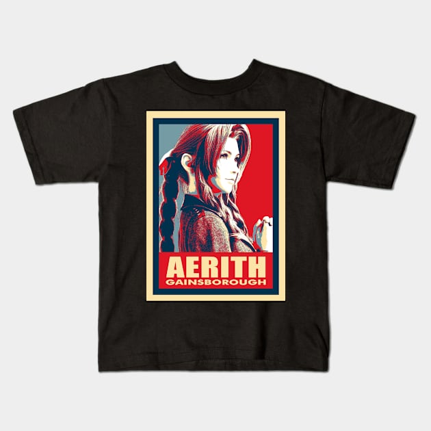 Aerith Funny FF7 Remake Game Gift Kids T-Shirt by beardline